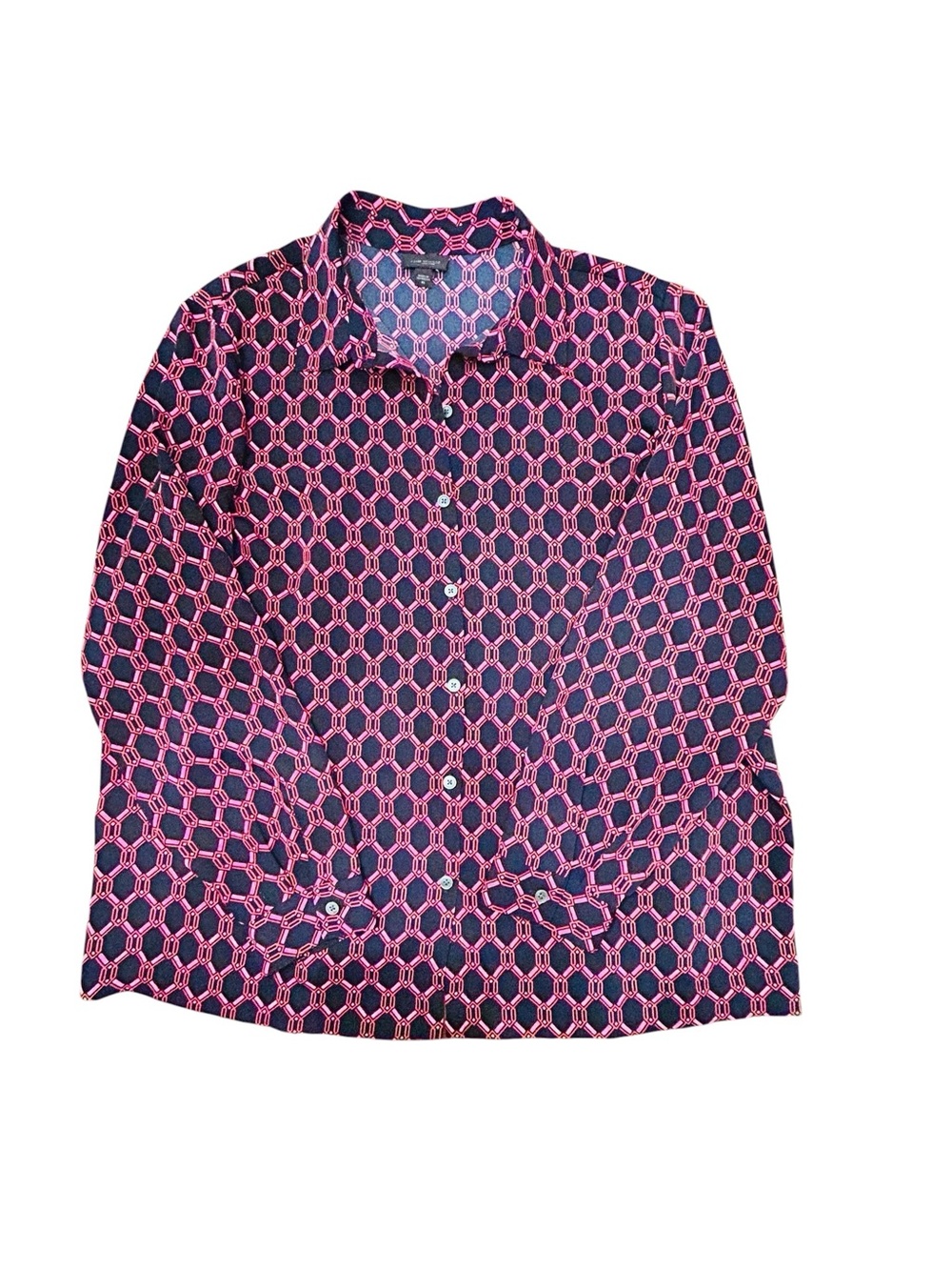 J.Jill Wearever Collection Geometric Print Button Down Shirt Size XL